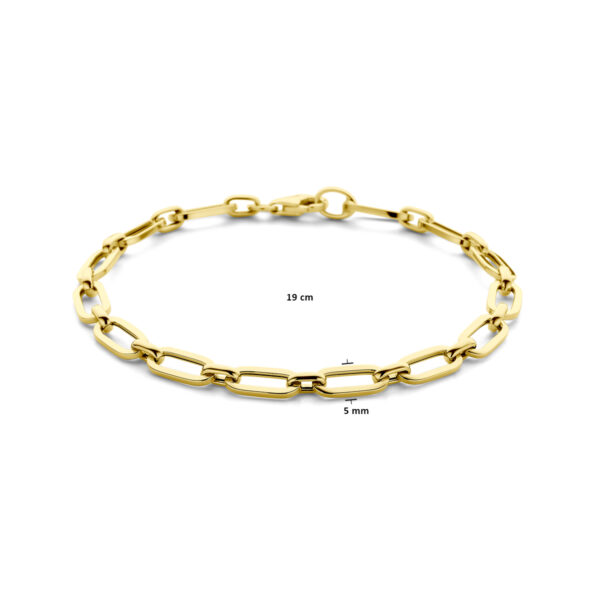 armband paperclip 5,0 mm 19 cm 14K geelgoud - Afbeelding 3