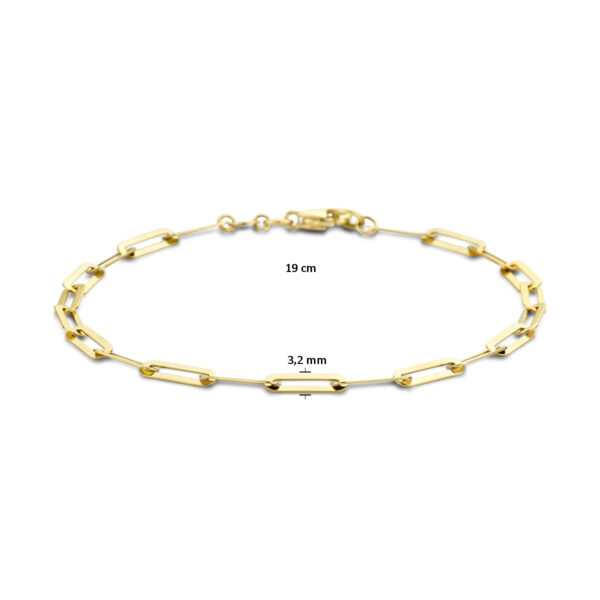 armband paperclip plat 19 cm 14K geelgoud - Afbeelding 3