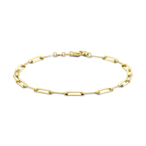 armband paperclip plat 19 cm 14K geelgoud