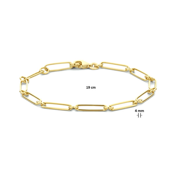 armband paperclip platte buis 4,0 mm 19 cm 14K geelgoud - Afbeelding 3