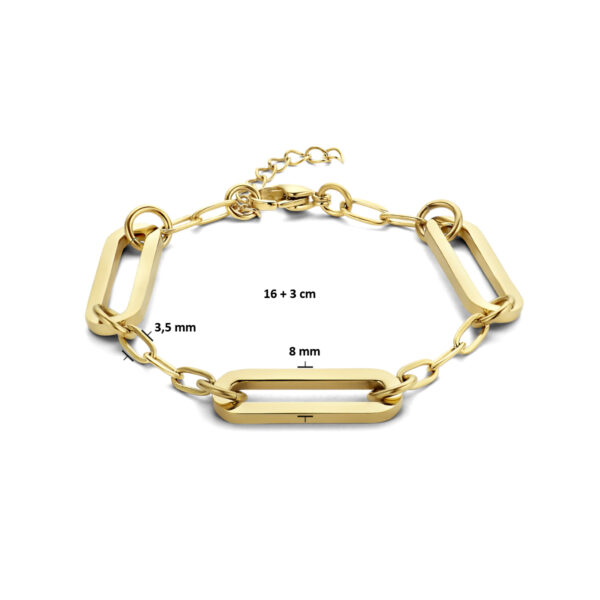 armband paperclip platte buis 8 mm 16 + 3 cm ion plating edelstaal - Afbeelding 3