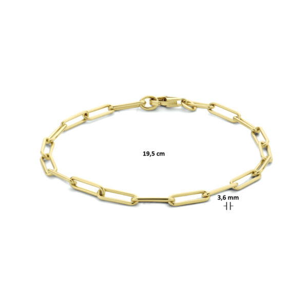 armband paperclip rond massief 3,6 mm 19 cm 14K geelgoud - Afbeelding 3