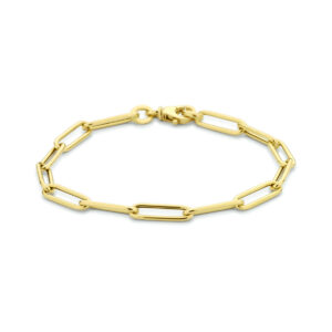 armband paperclip ronde buis 4,5 mm 18 cm 14K geelgoud