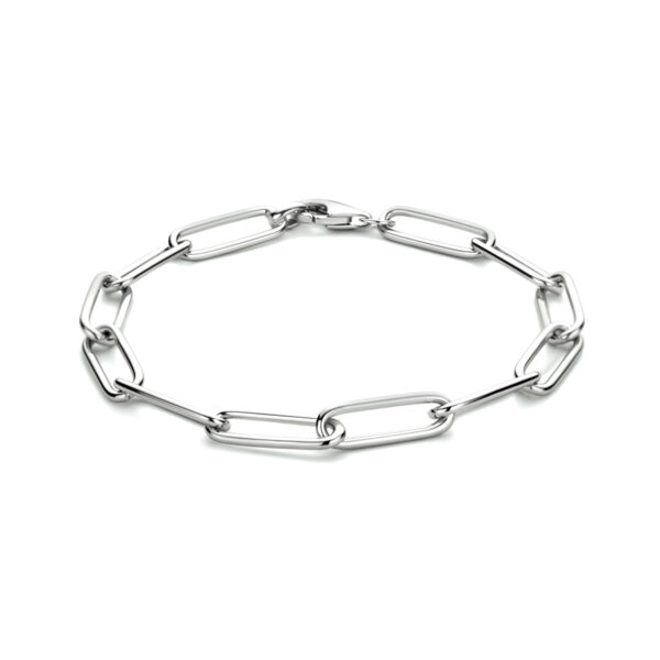 armband paperclip ronde buis 5,6 mm 19 cm zilver gerhodineerd
