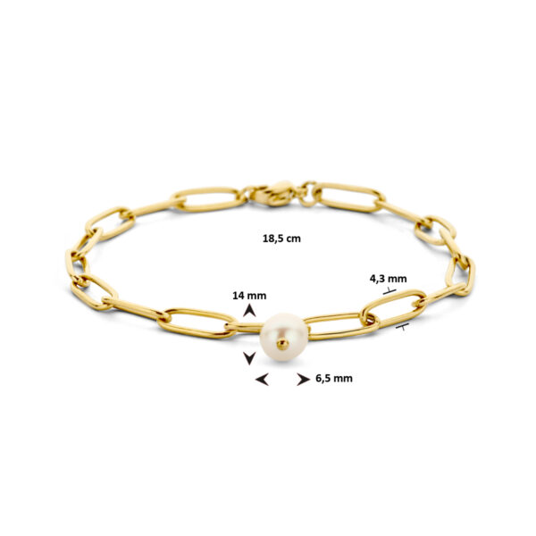 armband paperclip synth.parel 4,3 mm 18,5 cm ion plating edelstaal - Afbeelding 3