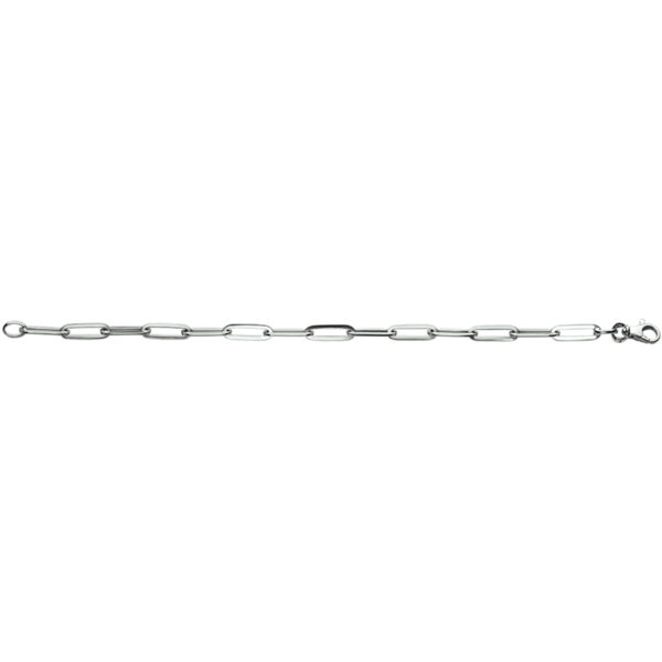 armband paperclip vierkante buis 5,0 mm 19 cm zilver gerhodineerd - Afbeelding 4