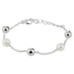 armband parel 16 + 3 cm zilver gerhodineerd