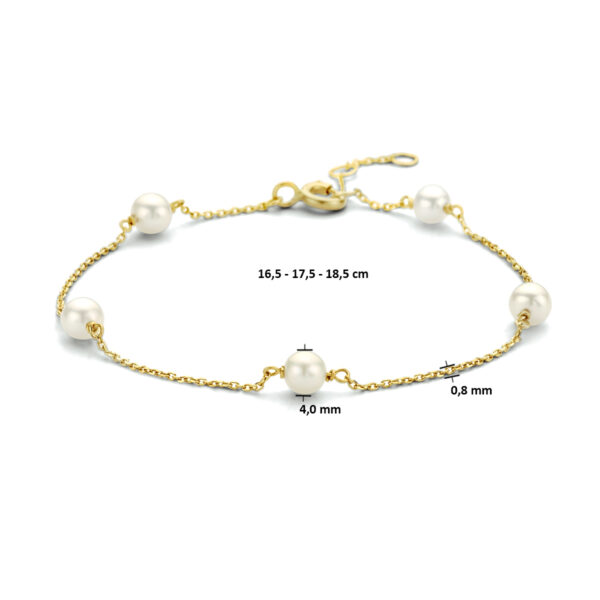 armband parel 16,5 - 17,5 - 18,5 cm 14K geelgoud - Afbeelding 3