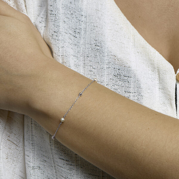 armband parel 16,5 + 2 cm zilver gerhodineerd - Afbeelding 2