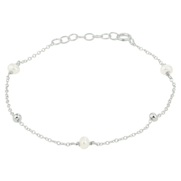 armband parel 16,5 + 2 cm zilver gerhodineerd