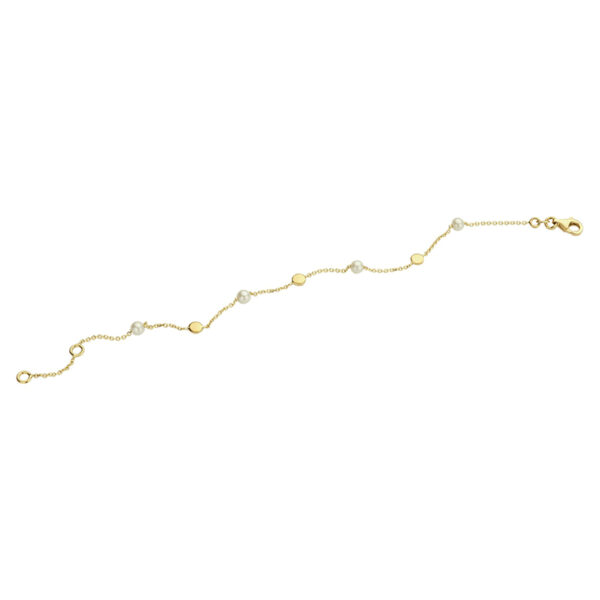 armband parel 17 - 19 cm 14K geelgoud - Afbeelding 2