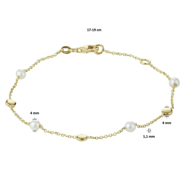 armband parel 17 - 19 cm 14K geelgoud - Afbeelding 3