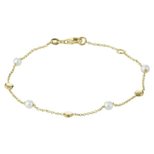 armband parel 17 - 19 cm 14K geelgoud