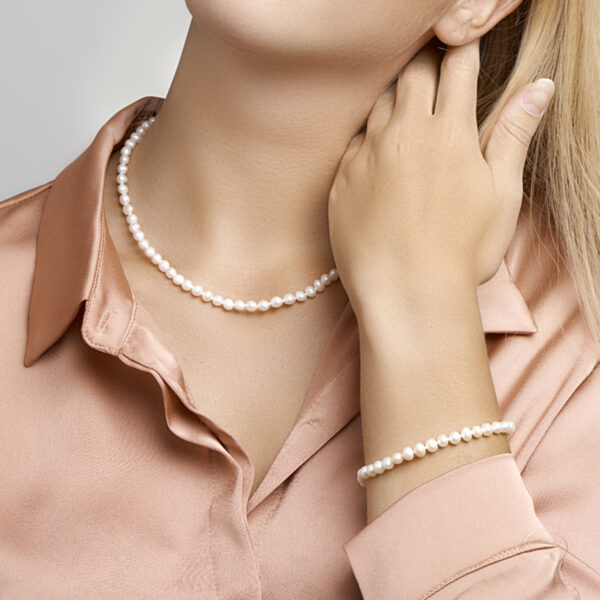 armband parel 5,5 mm 18 + 3 cm zilver gerhodineerd - Afbeelding 3