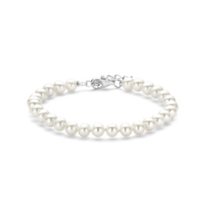 armband parel 5,5 mm 18 + 3 cm zilver gerhodineerd