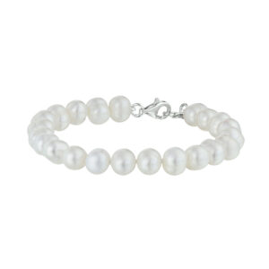 armband parel 7,5 mm 18 + 3 cm zilver gerhodineerd