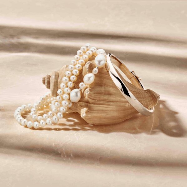 armband parels 17 + 3 cm zilver gerhodineerd - Afbeelding 4