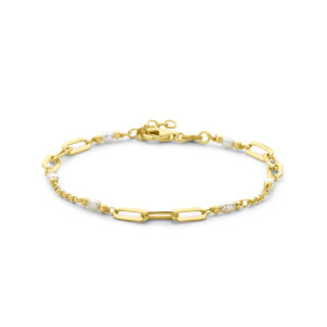 armband parels 18 + 2 cm 3 micron zilver verguld (geel)