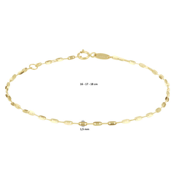 armband plaatjes 1,5 mm 16 - 17 - 18 cm 14K geelgoud - Afbeelding 4