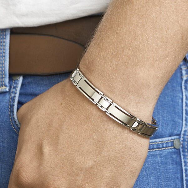 armband poli/mat 11 mm 21 cm edelstaal - Afbeelding 2