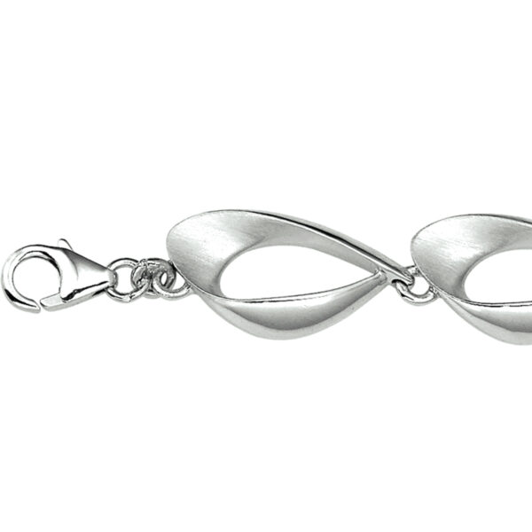 armband poli/mat 11,5 mm 19 cm zilver gerhodineerd