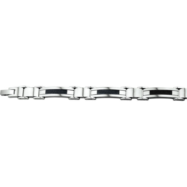 armband poli/mat 14,5 mm 21 cm edelstaal - Afbeelding 2