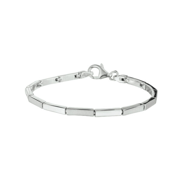 armband poli/mat 2,8 mm 19 cm zilver gerhodineerd