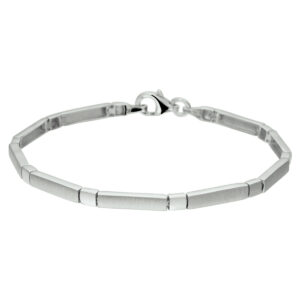 armband poli/mat 3,5 mm 19 cm zilver gerhodineerd