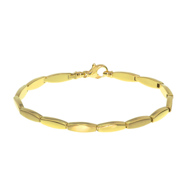 armband poli/mat 4,0 mm 19 cm 14K geelgoud