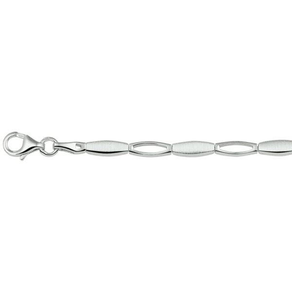 armband poli/mat 4,2 mm 19 cm zilver gerhodineerd - Afbeelding 2