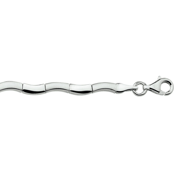 armband poli/mat 4,2 mm 19 cm zilver gerhodineerd - Afbeelding 2