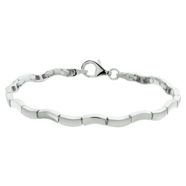 armband poli/mat 4,2 mm 19 cm zilver gerhodineerd