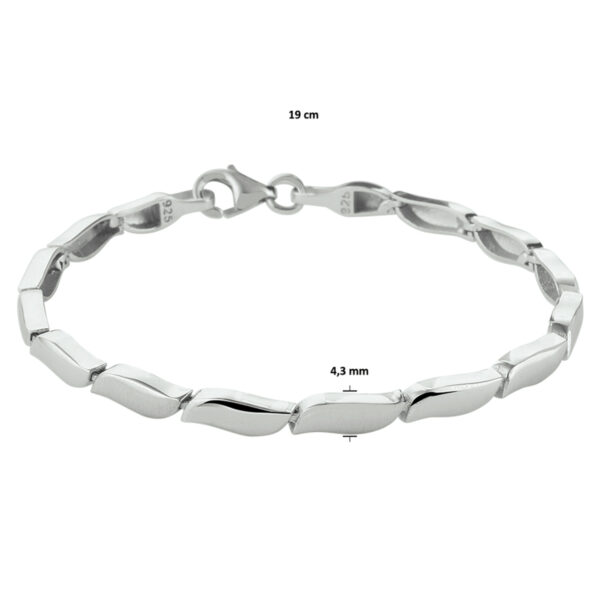 armband poli/mat 4,3 mm 19 cm zilver gerhodineerd - Afbeelding 4
