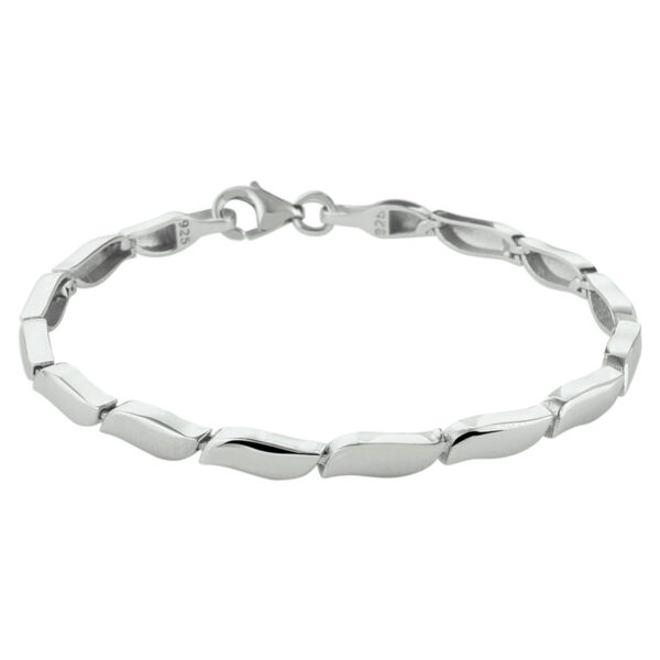 armband poli/mat 4,3 mm 19 cm zilver gerhodineerd
