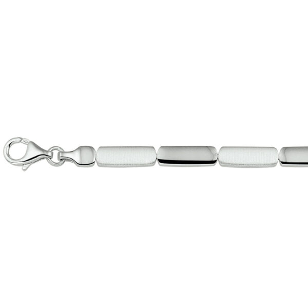 armband poli/mat 5,2 mm 19 cm zilver gerhodineerd - Afbeelding 2