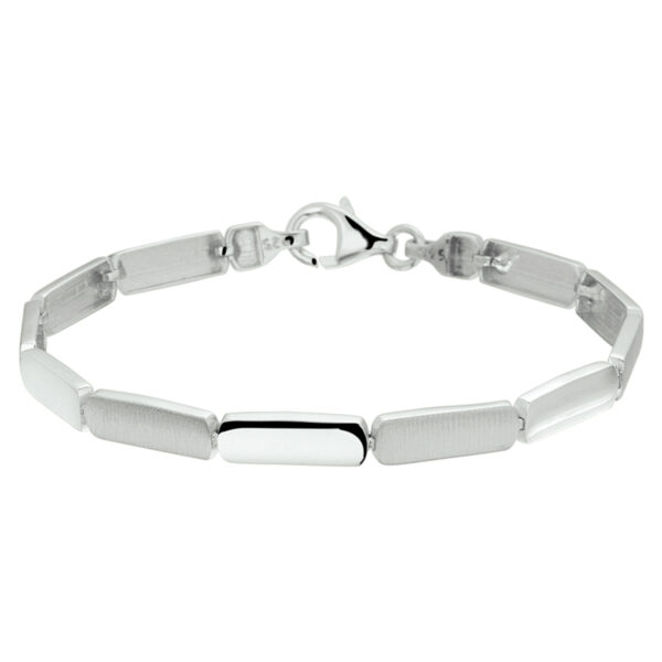 armband poli/mat 5,2 mm 19 cm zilver gerhodineerd