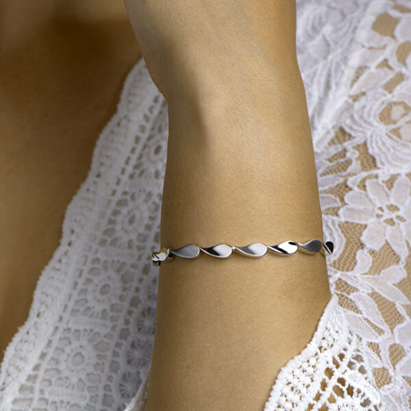 armband poli/mat 5,6 mm 19 cm zilver gerhodineerd - Afbeelding 2
