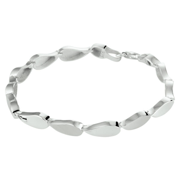 armband poli/mat 5,6 mm 19 cm zilver gerhodineerd