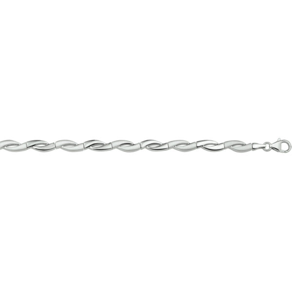 armband poli/mat 6 mm 19 cm zilver gerhodineerd - Afbeelding 2