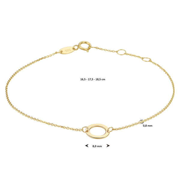 armband rond 16,5 - 17,5 - 18,5 cm 14K geelgoud - Afbeelding 4