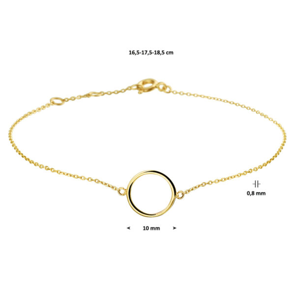 armband rondje 0,8 mm 16,5 - 17,5 - 18,5 cm 14K geelgoud - Afbeelding 4