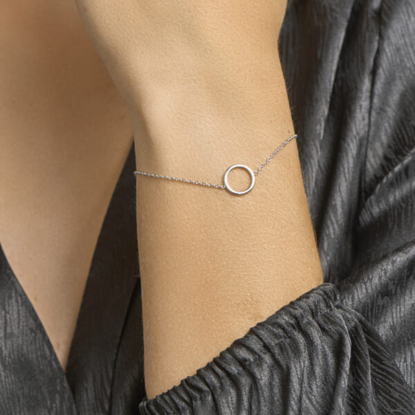 armband rondje 1,3 mm 16 + 3 cm zilver gerhodineerd - Afbeelding 2