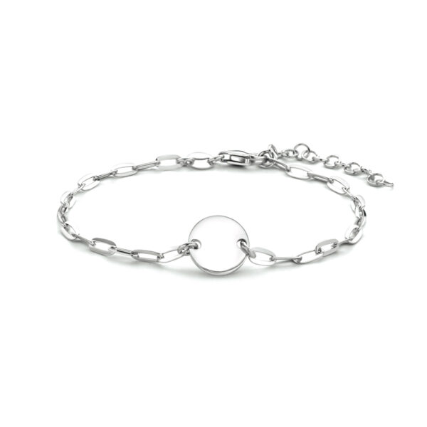 armband rondje 16 + 3 cm zilver gerhodineerd