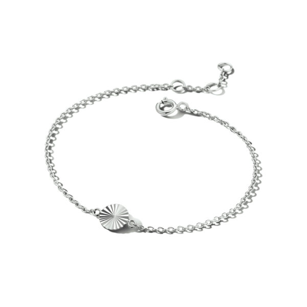 armband rondje gediamanteerd 16,5 - 17,5 - 18,5 cm zilver gerhodineerd - Afbeelding 3