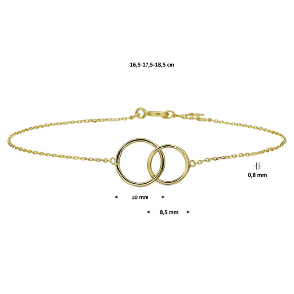 armband rondjes 0,8 mm 16,5 - 18,5 cm 14K geelgoud - Afbeelding 4