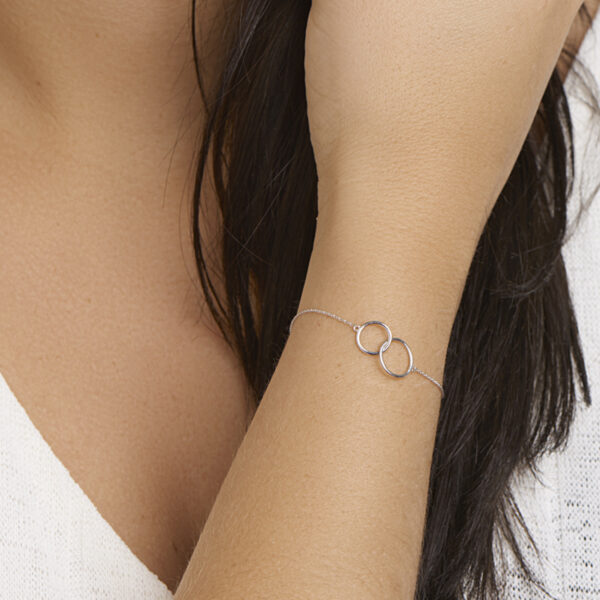 armband rondjes 0,8 mm 16,5 - 18,5 cm 14K witgoud - Afbeelding 2