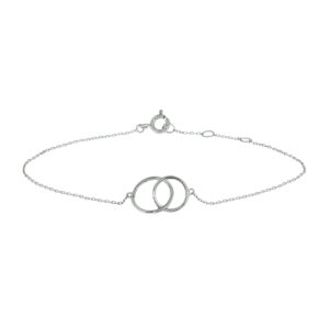 armband rondjes 0,8 mm 16,5 - 18,5 cm 14K witgoud