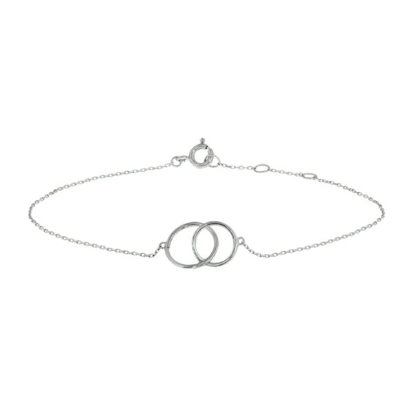 armband rondjes 0,8 mm 16,5 - 18,5 cm 14K witgoud