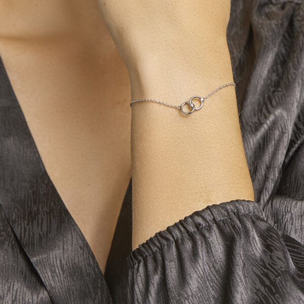 armband rondjes 1,2 mm 16 + 3 cm zilver gerhodineerd - Afbeelding 2