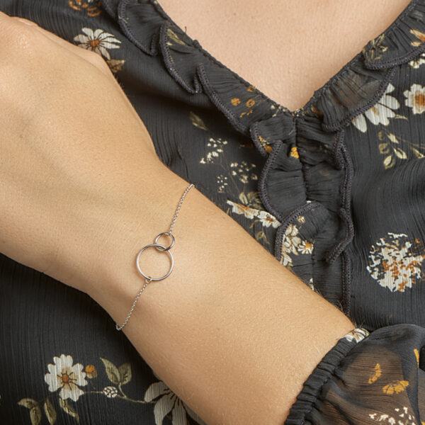 armband rondjes 1,3 mm 16 + 2,5 cm zilver gerhodineerd - Afbeelding 2
